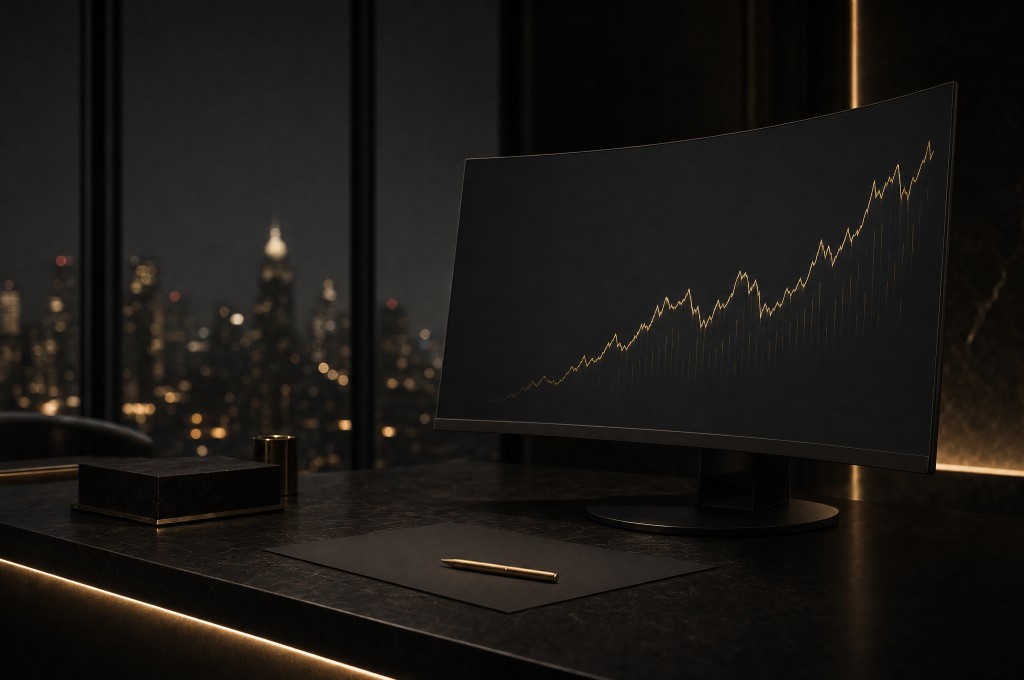 Fintech trading and finance workspace